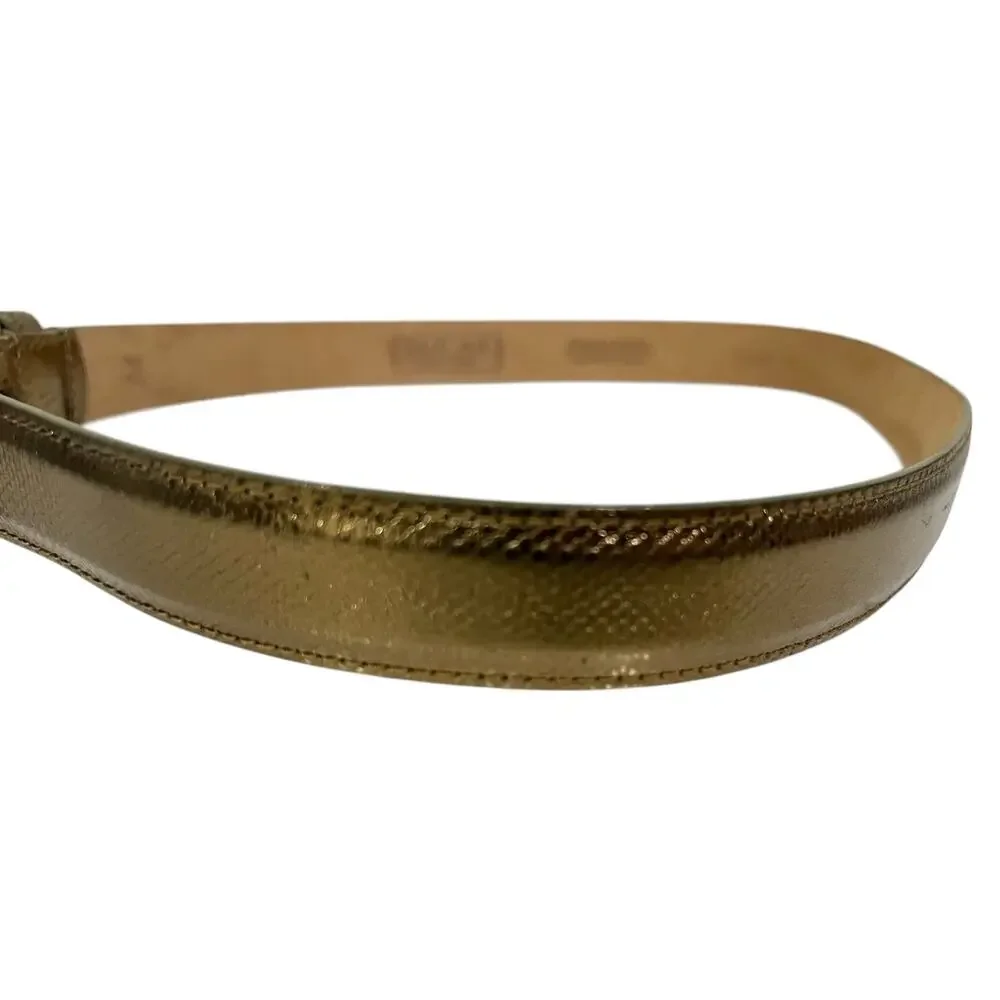 WCM New York Gold Genuine Reptile Vintage Belt USA Made Size M/ 3044 39